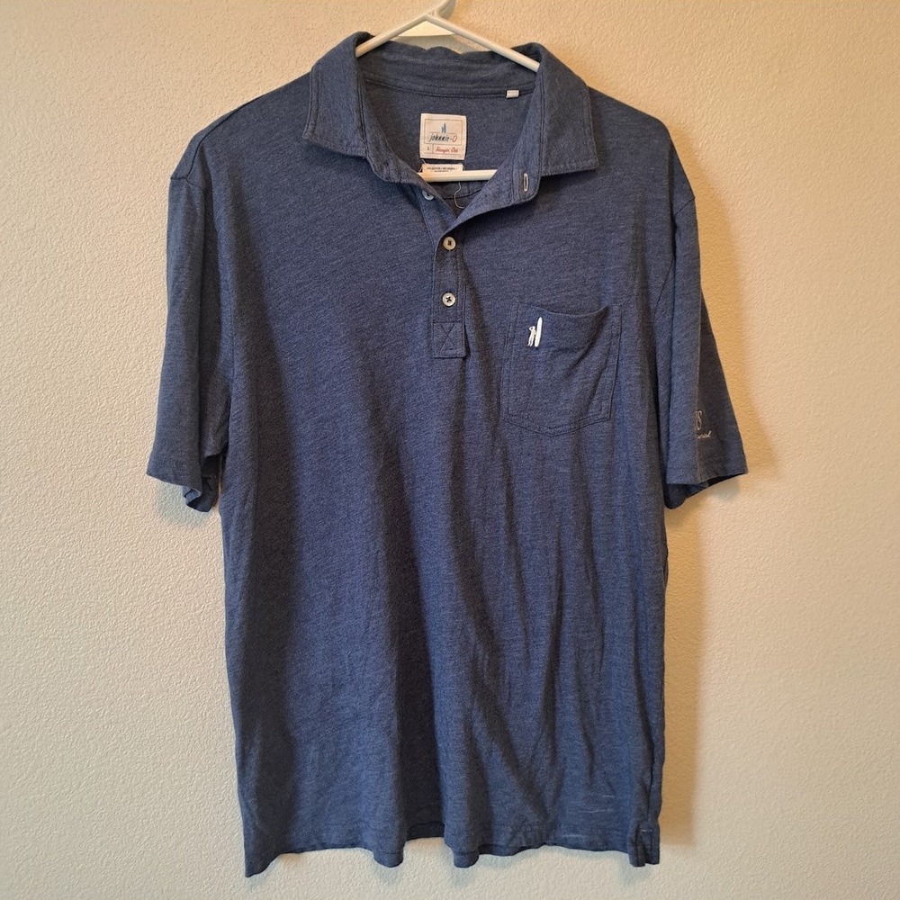 Johnnie-O Boys Large Hangin Out Polo Shirt Navy Blue RJS Invitational Logo L